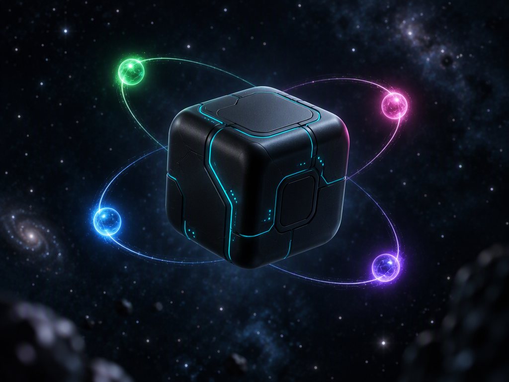 A dark gateway core wired to four glowing provider nodes